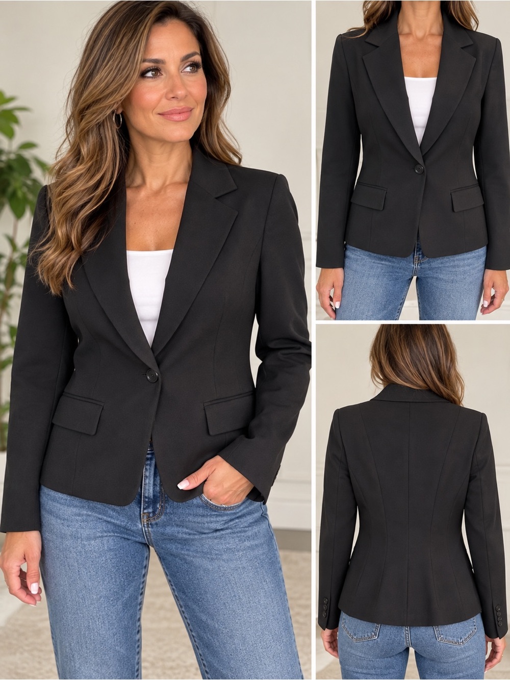 🖤 EXPRESS Black Tailored Blazer – Size 6 – NWT